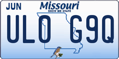 MO license plate UL0G9Q