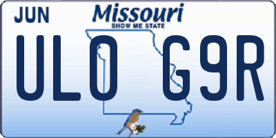 MO license plate UL0G9R