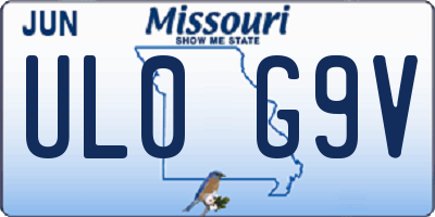 MO license plate UL0G9V