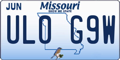 MO license plate UL0G9W