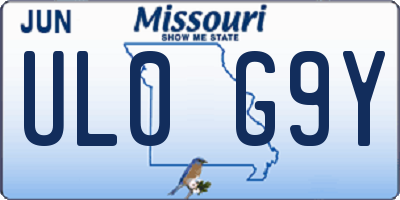 MO license plate UL0G9Y