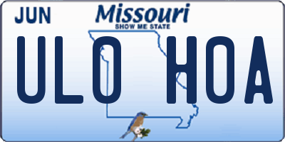 MO license plate UL0H0A