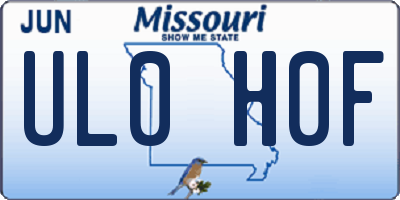 MO license plate UL0H0F
