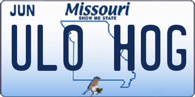 MO license plate UL0H0G