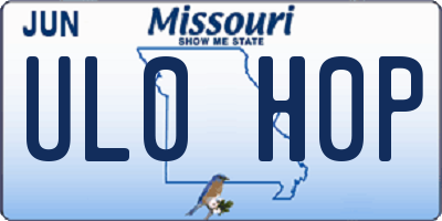 MO license plate UL0H0P
