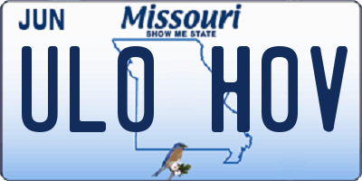 MO license plate UL0H0V