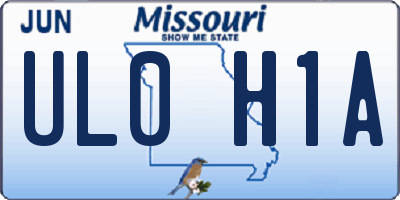 MO license plate UL0H1A