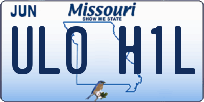 MO license plate UL0H1L