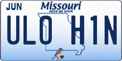 MO license plate UL0H1N