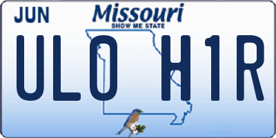 MO license plate UL0H1R