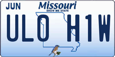 MO license plate UL0H1W