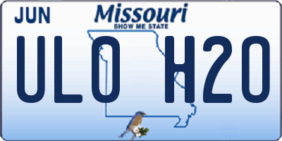 MO license plate UL0H2O