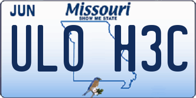 MO license plate UL0H3C
