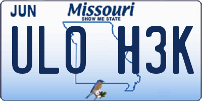 MO license plate UL0H3K