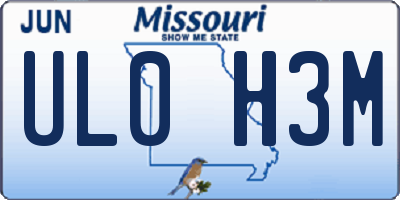 MO license plate UL0H3M