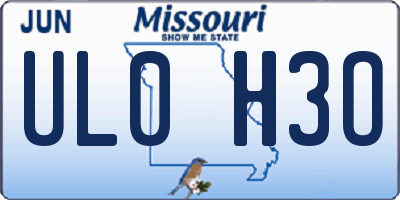 MO license plate UL0H3O