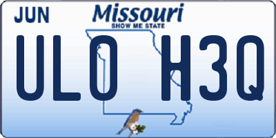 MO license plate UL0H3Q