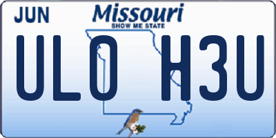 MO license plate UL0H3U