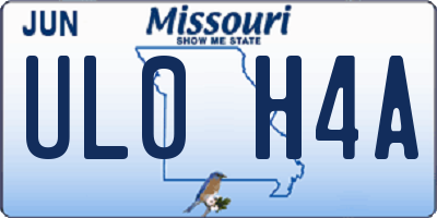 MO license plate UL0H4A