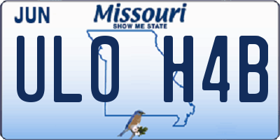 MO license plate UL0H4B