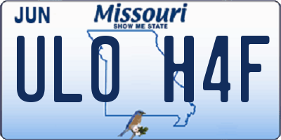 MO license plate UL0H4F