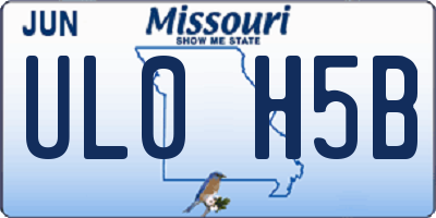 MO license plate UL0H5B