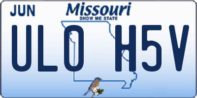 MO license plate UL0H5V