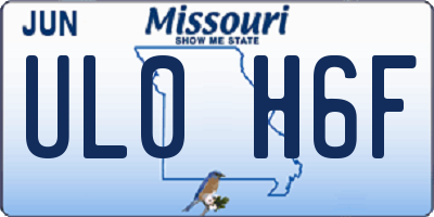 MO license plate UL0H6F