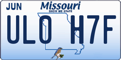 MO license plate UL0H7F