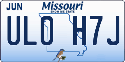 MO license plate UL0H7J