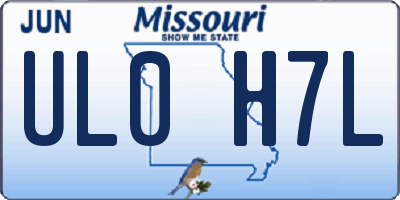 MO license plate UL0H7L