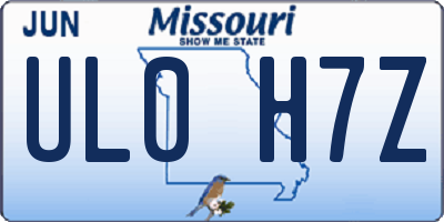 MO license plate UL0H7Z