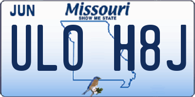 MO license plate UL0H8J