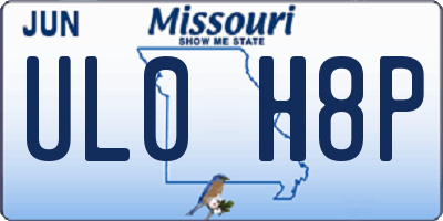 MO license plate UL0H8P