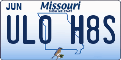 MO license plate UL0H8S