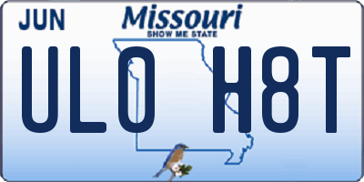 MO license plate UL0H8T