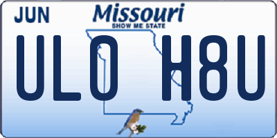 MO license plate UL0H8U