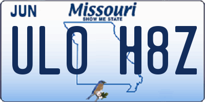 MO license plate UL0H8Z