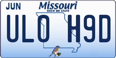 MO license plate UL0H9D