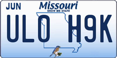 MO license plate UL0H9K