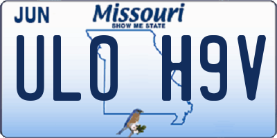 MO license plate UL0H9V