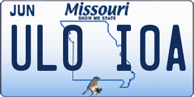 MO license plate UL0I0A