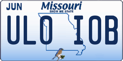 MO license plate UL0I0B