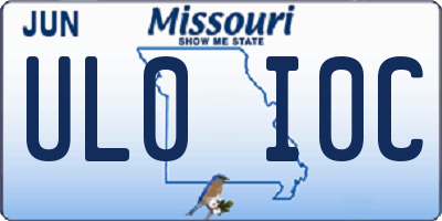 MO license plate UL0I0C