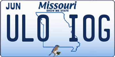 MO license plate UL0I0G