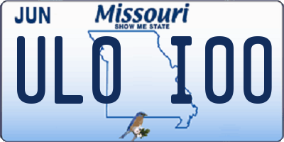 MO license plate UL0I0O