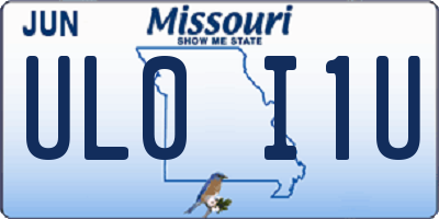 MO license plate UL0I1U