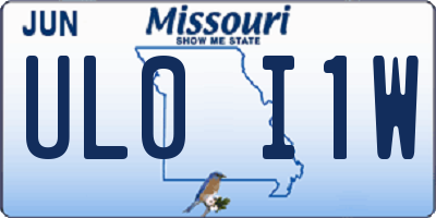 MO license plate UL0I1W