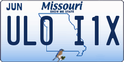 MO license plate UL0I1X