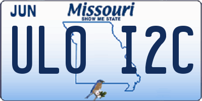 MO license plate UL0I2C